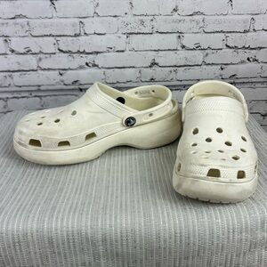 Crocs | white platform crocs clogs summer size: 7